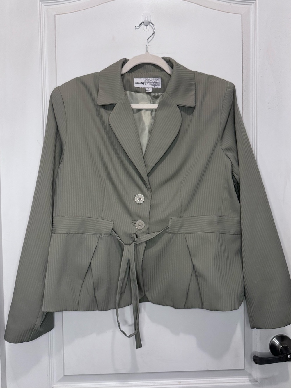 Analog Olive Green Tie-Waist Blazer Jacket